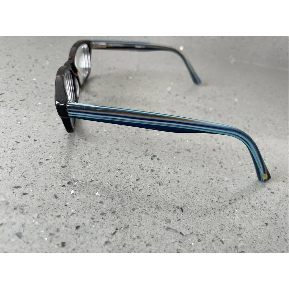 Mayhem MAYO S16 Eyeglasses Frames ONLY Brown Tortoise Blue Stripe Flex 49-15-130